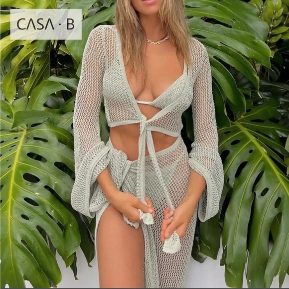 NEW to CASA B| Sinclair Netted Wrap Top & Sarong Set - Picture 8 of 9